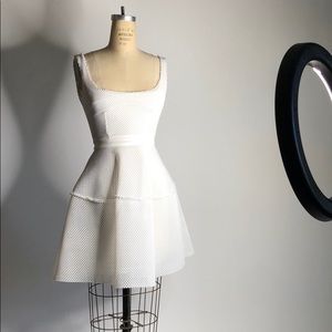 MAJE 3D mesh flared dress